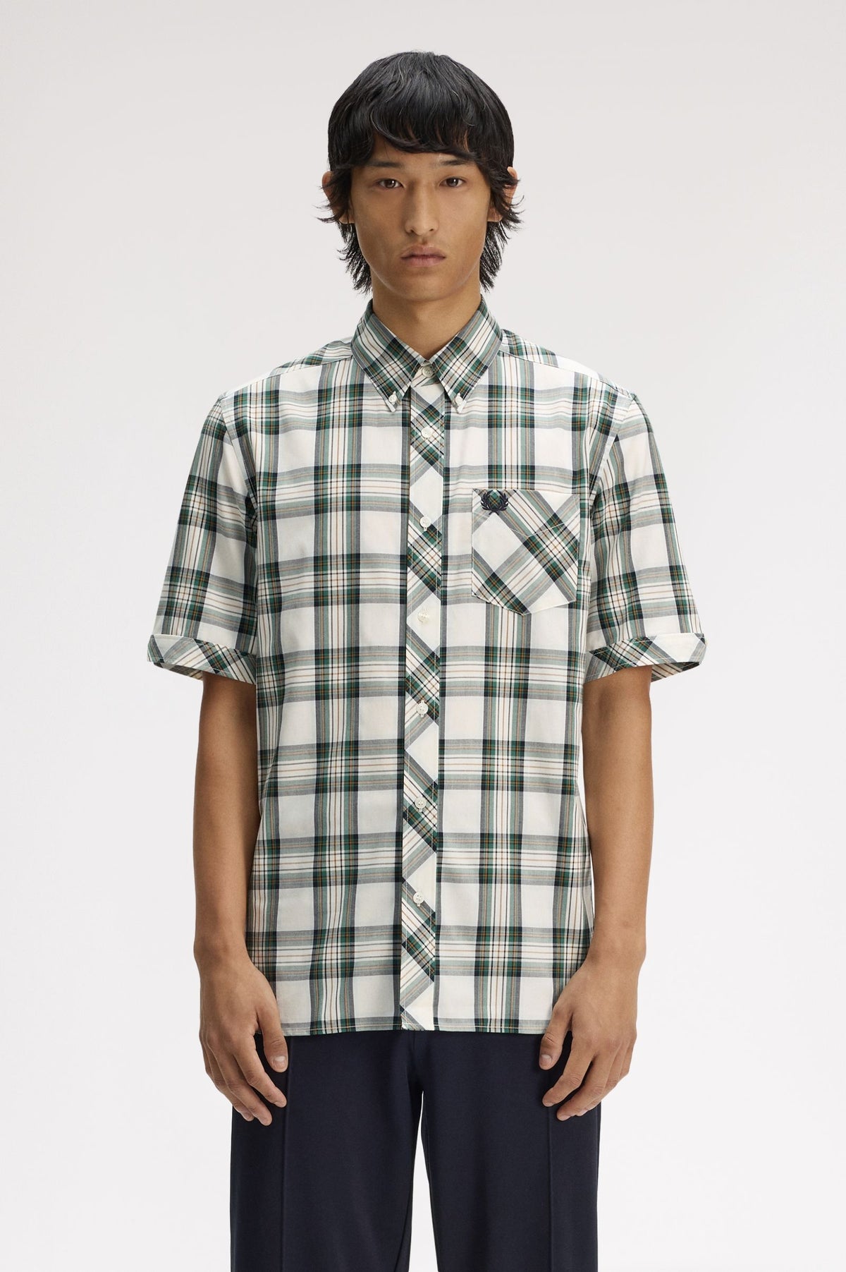 M2434 Classic Tartan Short Sleeve Shirt (Ecru)