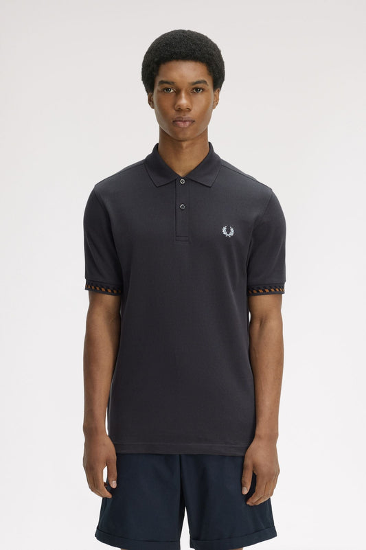 M2453 Jacquard Cuff Fred Perry Shirt (Anchor Grey)