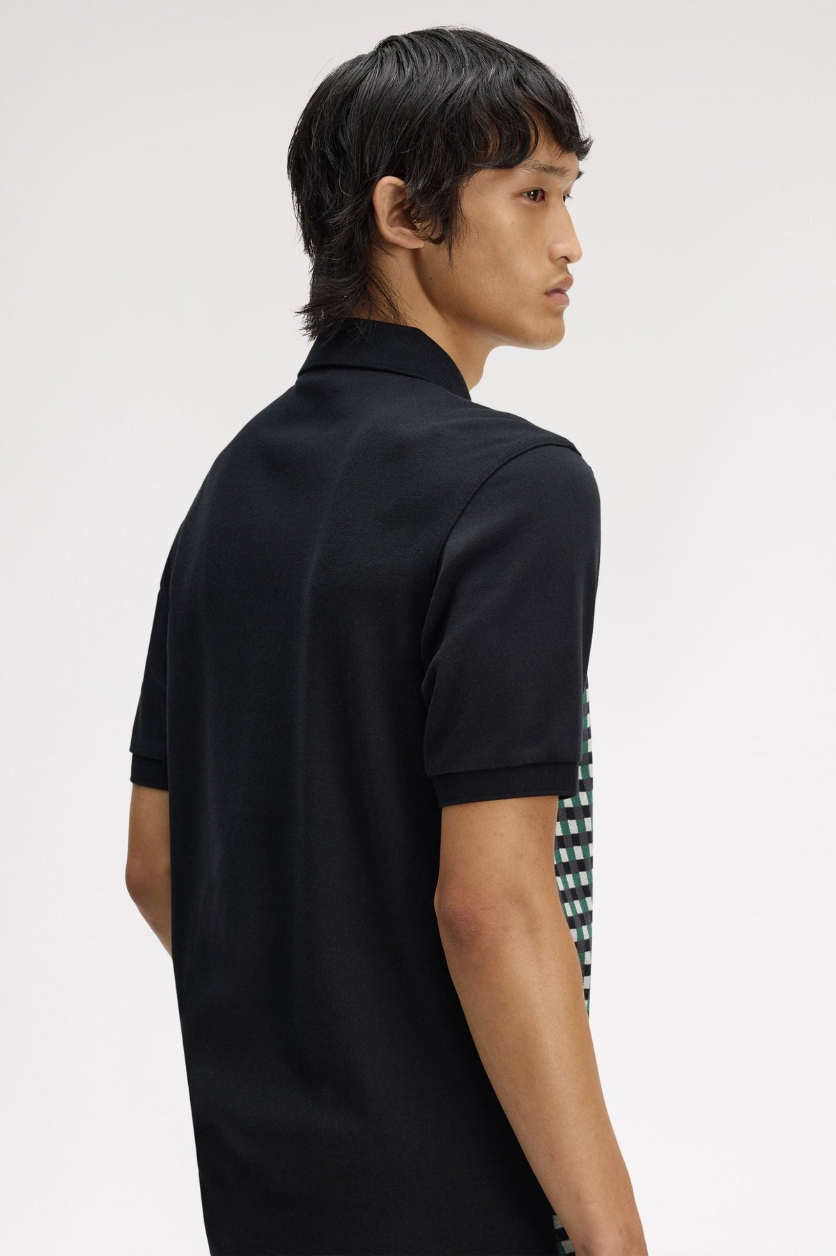 M2454 Geometric Polo Shirt (Black)