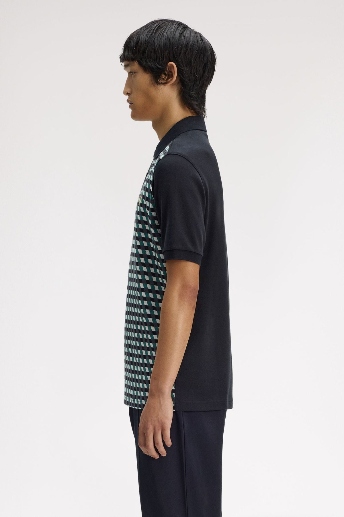 M2454 Geometric Polo Shirt (Black)