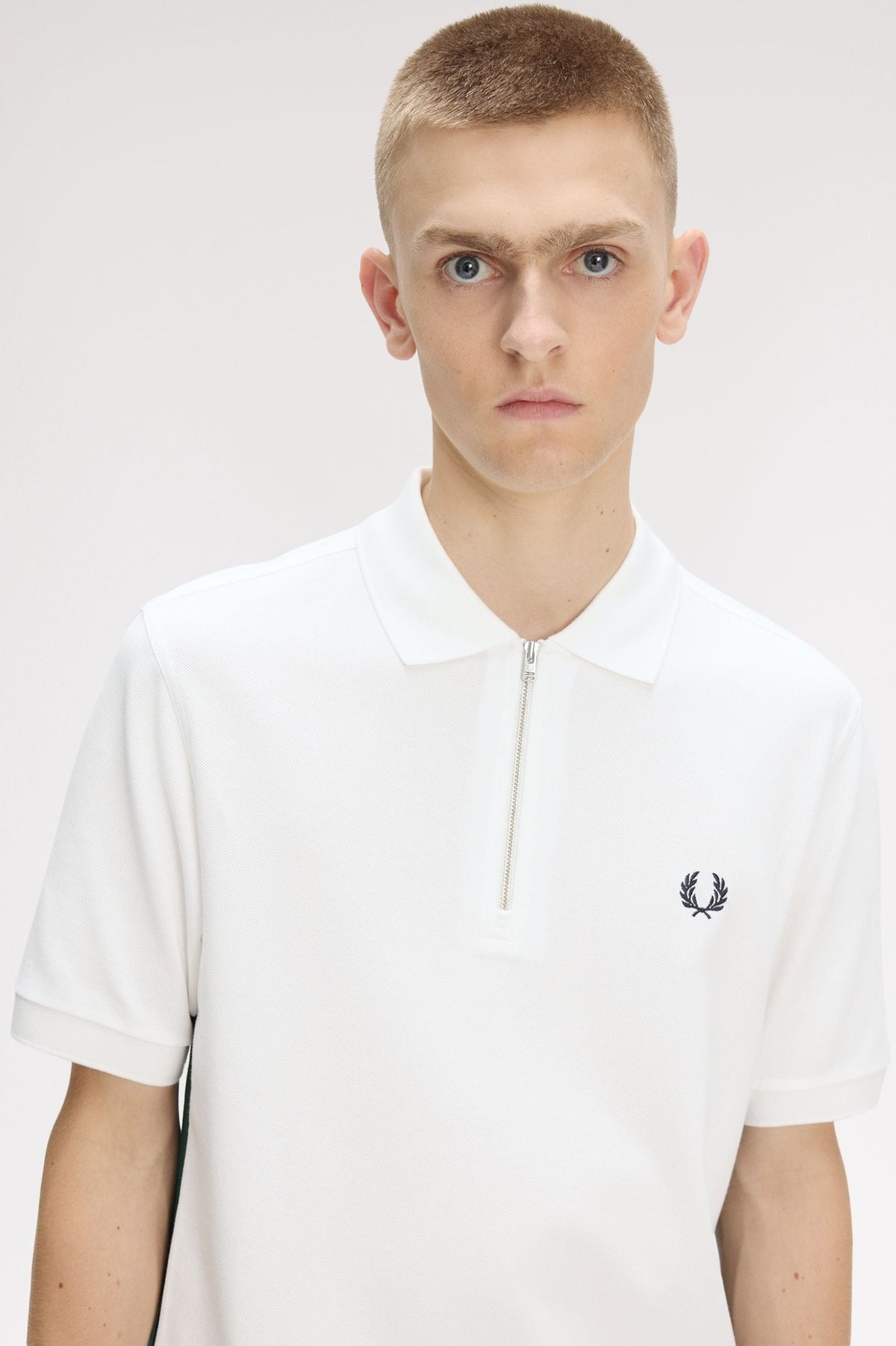 M2463 Tramline Stripe Polo Shirt (Snow White)