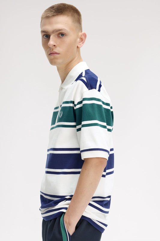 M2466 Relaxed Striped Polo Shirt (Snow White)