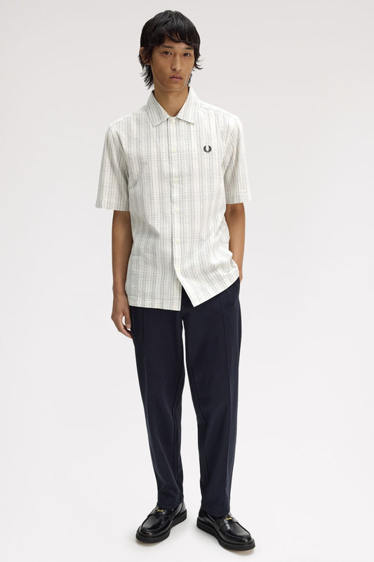 M2470 Seersucker Check Shirt (Ecru)
