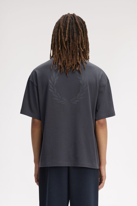 M2474 Back Print Laurel Wreath T-Shirt (Anchor Grey)