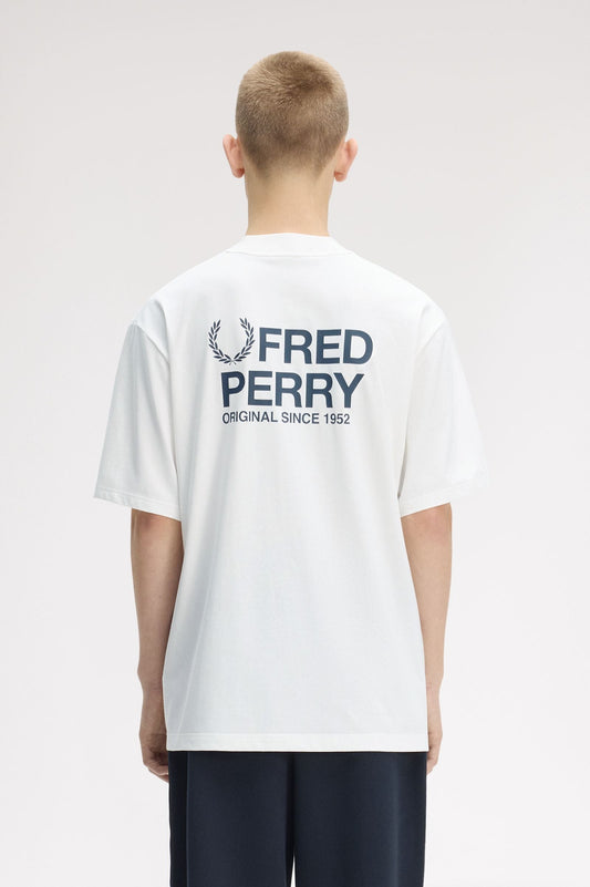 M2475 Back Print Fred Perry T-Shirt (Snow White)