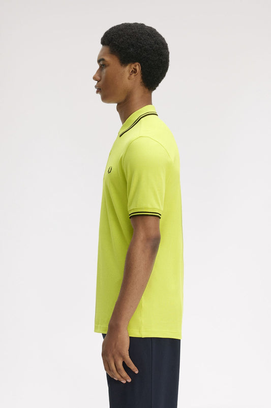 M3600 The Twin Tipped Fred Perry Shirt (Citron/Black/Black)