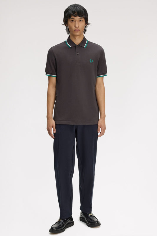 M3600 The Twin Tipped Fred Perry Shirt (Anchor Grey/ Light Ice/ Sport Green)