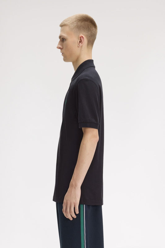 M6000 Plain Fred Perry Shirt (Navy/ Sport Green)