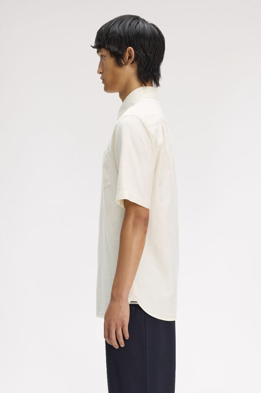 M8730 Oxford Shirt Short Sleeve (Ecru/ Black)