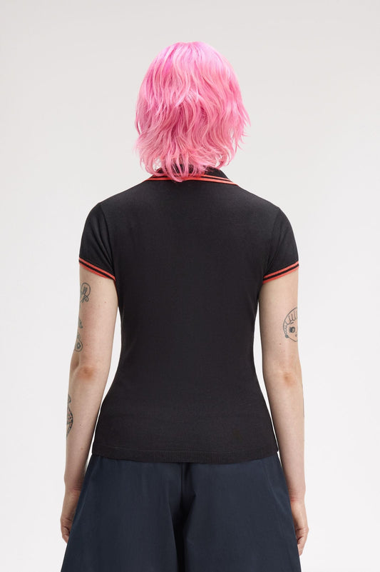 SK2142 Amy Winehouse Foundation Pocket Detail Knitted Shirt (Strawberry Cream)