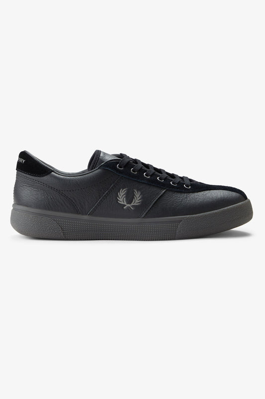 B3418 Leather Tennis Shoe (Black)