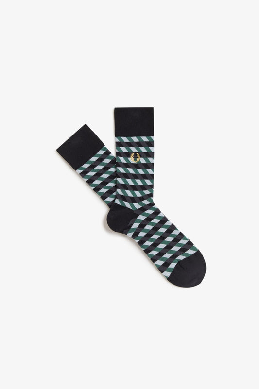 C2152 Geometric Sock (Anchor Grey / Light Ice / Sport Green)