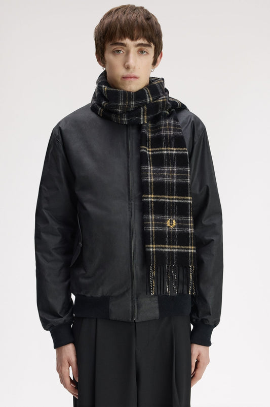 C3340 Lambswool Scarf (Black / Champagne)