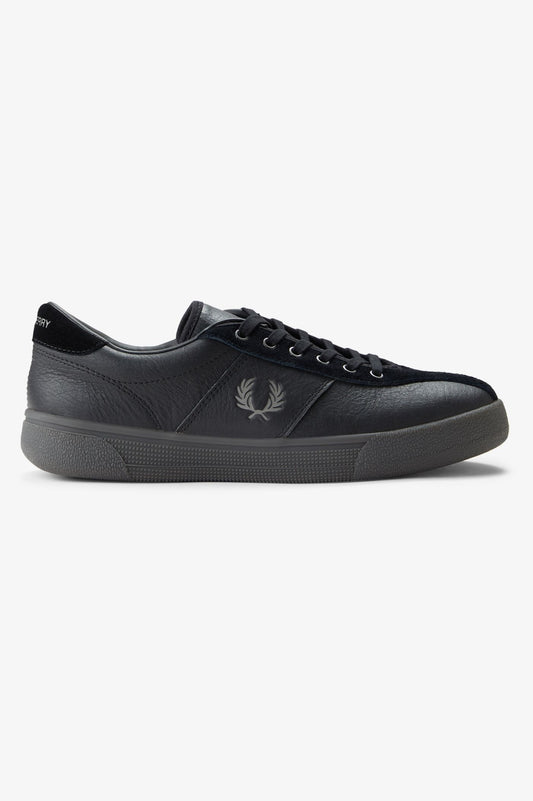 B3418 Leather Tennis Shoe (Black)